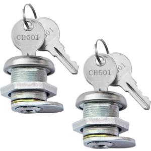 Truck Tool Box Lock Replacement with Keys Pickup Toolbox Latch Cylinder Keyed Alike 2 Pack