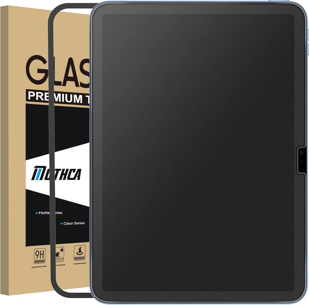 Mothca Matte Glass Screen Protector for iPad 11-inch A16 2025 (11th Generation) / iPad 10th Generation 10.9-inch 2022 Anti-Glare & Anti-Fingerprint Tempered Glass with Alignment Frame, Smooth as Silk