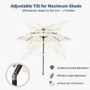 10FT Patio Umbrella 3 Tiers Outdoor Market Umbrella w/Push Button Tilt, Crank, UV and Waterproof Table Umbrella for Garden, Pool, Backyard, Deck, Lawn, Creamy White, Standard