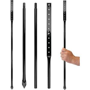 2-Pack Heavy Duty Metal Stakes for Yard Signs, 54 inches Long Holder for Outdoor Lawn Bar Parking Garage Event, Black, Hardware Included
