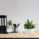 Briful Small Fake Plants Assorted Faux Succulents in Pots Realistic Succulents Plants Artificial with Cement Pots for Home Table Office Desk Bathroom Shelf Living Room Decor