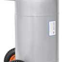 Flame King 40LB Empty Propane Tank with Wheels, Horizontal & Vertical LP Cylinder with Built-in Gauge for Fire Tables, Fire Pits, Patio Heaters, Barbeques, Lunch Trucks, Weed Torches & Truck Campers