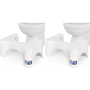 Squatty Potty The Original Bathroom Toilet Stool Height, White, 9 Inch (Pack of 2)