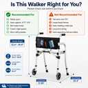 Narrow Folding Walkers for Seniors with Seat, Compact Travel Walker