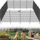 10 Panels No Dig Garden Fence with Gate,40in(H)×25.2ft(L) Metal Fence Panels, Thickened RustproofGarden Fencing, Animal Barrier for Dogs