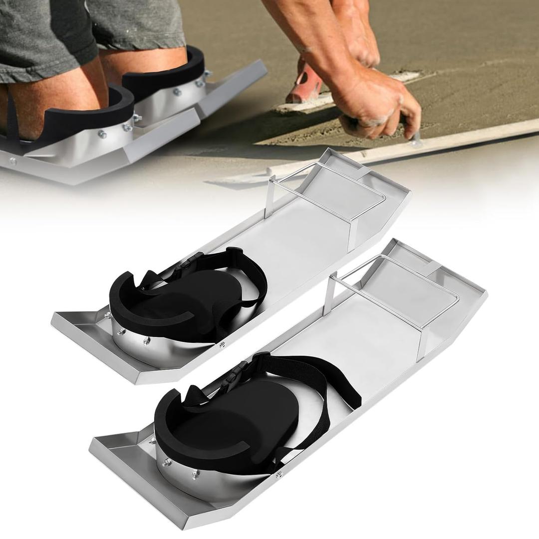 Concrete Knee Boards Slider,28x 8 Stainless Steel Concrete Sliders,Concrete Knee Pads and Board Straps Pair Moving Sliders For Concrete Finishing