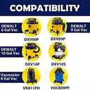 Pack 10 Vacuum Bags For DEWALT 6 to 10 Gallon Shop Vac DXVA19-4101, Dust Collection Bag with Filter For Vacmaster VHBM, Replacement Parts BM08 Accessories Kit