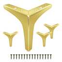 GOSCHE 6 Inch Furniture Legs Gold, Metal Sofa Legs Set of 4, Modern Style Replacement Couch Legs for Dresser Chair Bed Cabinet Table Ottoman Cupboard DIY Replacement Feet
