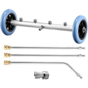 RIDGE WASHER 16 Inch Undercarriage Car Washer, Pressure Washer Under Car Cleaner with 3 Pcs Extension Wand, 4000 PSI