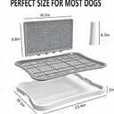 Pee Pad Holder for Small & Medium Dogs, Dog Potty for Dogs, Dog Litter Box Indoor, Puppy Potty Training Tray with Splash Wall & Center Post, 23.4" x 19.5" x 2"