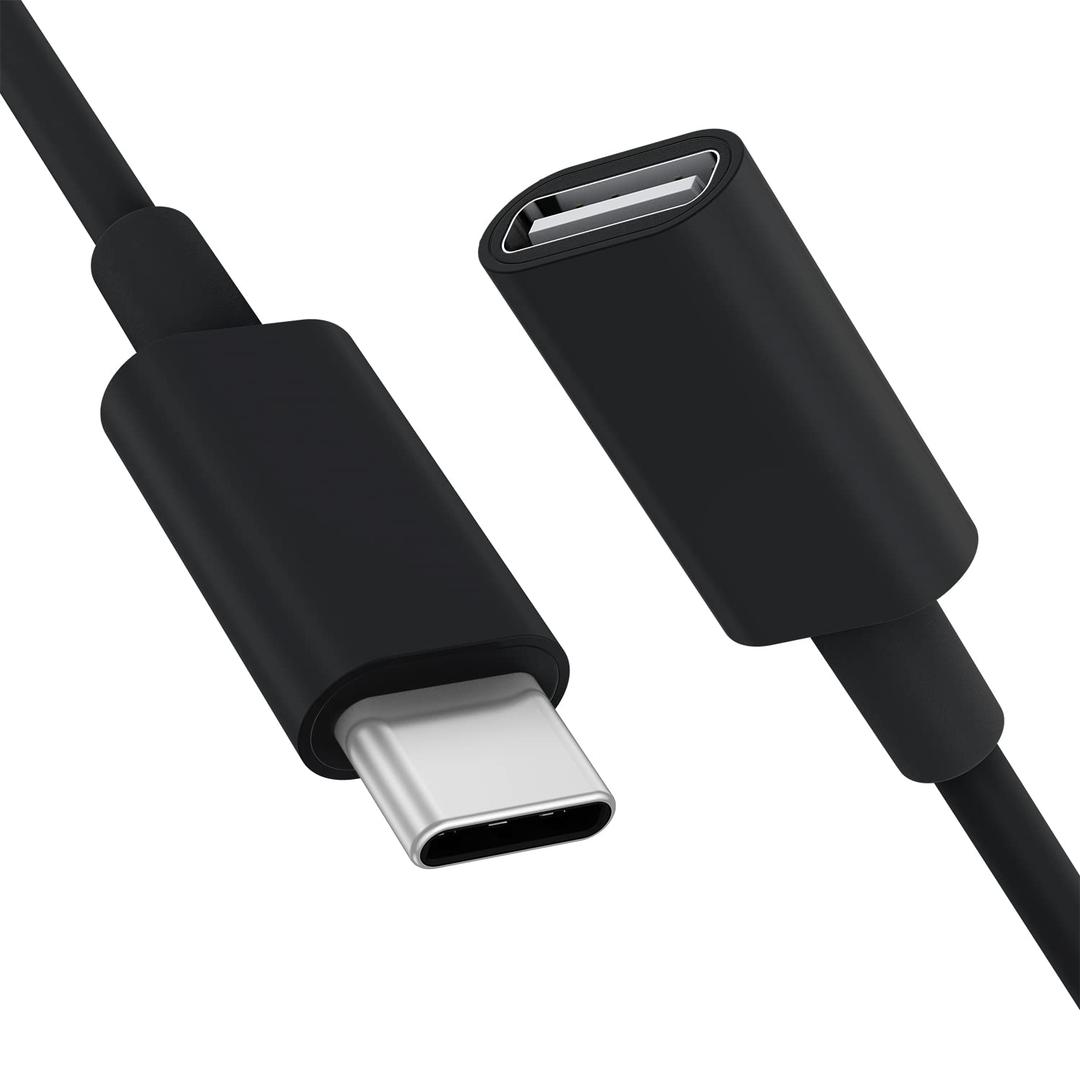 CONMDEX USB C Extension Cable for Mag- Safe Charger PS5 Controller Charging, 9V 3A USB Type C Female to Male Cord for Mag- Safe Charger iPhone 15/14/13 HomePod and More Black (6.6Ft/2m)