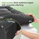 Twin Size Mattress Topper Viscose Derived from Bamboo, Soft Thick Pillow Top Mattress Pad Cover for Back Pain, Cooling Mattress Protector with 8-21 Inch Deep Pocket, Dark Grey