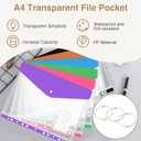 2 x Plastic Envelopes Binder Pockets for 2/3/4 Ring Document Pouch - Organize with Ease, Clear, 8.5" x 11" Expandable (Pack of 12)
