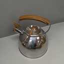 Mr. Coffee Fremont Large 2-Quart Stainless Steel Whistling Tea Kettle with Wood Handle  Durable Stove-Top Kettle for Boiling Water