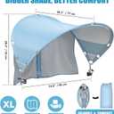 XL Universal Chair Canopy Umbrella, UPF 50+ Foldable Sun Shade Attachment with Adjustable Clamp, Fits Most Brands’ Beach, Camping, Lawn, Tanning, Zero Gravity, Lounge & Fishing Chairs