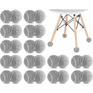 Macarrie 40 Pieces Precut Tennis Balls for Chairs Tennis Ball Chairs Foot Covers for Furniture Leg Classroom Floor Protection Chair Desk Legs Coverings(Gray) 