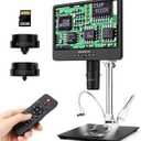 Andonstar AD249S-M 10.1 Inch HDMI Digital Microscope 2000x for Adults, 3 Lens 2160P UHD Video Record, Soldering Microscope for Electronics Repair, Error Coins, Pro Boom Arm Stand, Windows Compatible