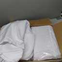 12 Pack White Round Tablecloth 120 Inch - Polyester Table Cloth for Round Tables, Premium Circle Tablecloth Linens Washable Fabric Bulk Table Cover for Wedding Party Banquet Restaurant Reception