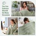 YJLMLY Chunky Knit Throw Blanket,60x80 Inch Heavy 6.8lbs, Hand Knit Chenille Couch Blanket, Soft Cable Knit Gift for Women Mom Wife, Modern Home Decor