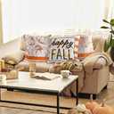 YUJUN 4 Pack Fall Pillow Covers Decoration,18x18in Buffalo Plaid Farmhouse Pumpkin Maple Leaves Thanksgiving Fall Throw Pillows Cushion Case Couch Decor for Autumn Home Outdoor Decorations (White)