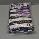 Cinbloo 4Pcs Black and Purple Shower Curtain Set,High Heels Perfume Striped Bathroom Curtain with Rug, Toilet Lid Cover, Bath Mat, Modern Floral Flower Magazine Books Shower Curtain with 12 Hooks, 72"W x 72"L (Pack of 4)