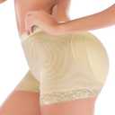 FUT Women Butt Lifter Panties Padded Underwear Hip Enhancer Shapewear Tummy Control Body Shaper Shorts (Small, Beige)