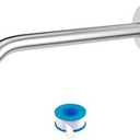 Lordear 8 Inch Shower Arm Extension Polished Chrome Stainless Steel Wall Mounted Long Shower Extender Arm with Flange for Fixed Shower Head