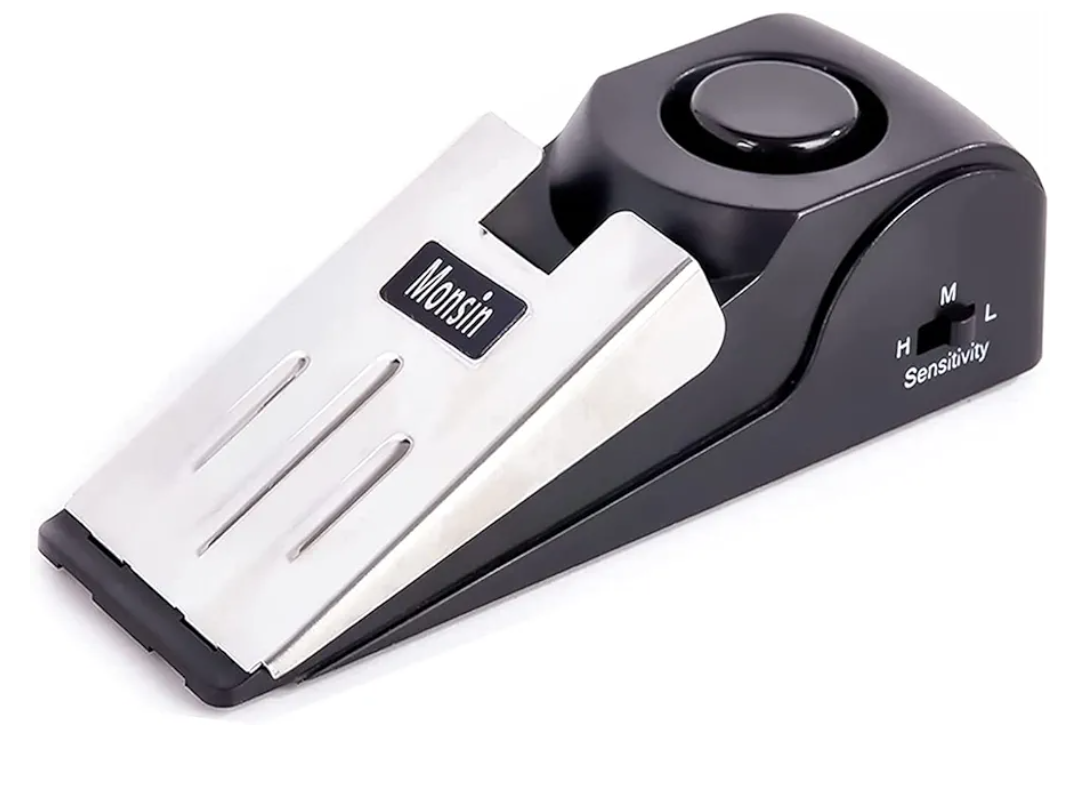 Door Stop Alarm, Door Stopper with 120DB Security Alarm, Floor Wedge Doorstop for Travel Apartment Home House (Pack of 1)