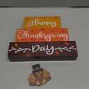 Thanksgiving Decoarations Wooden Block Sign with Led Lights- Happy Thanksgiving Day Turkey Light up Wood Sign for Table Mantle Farmhouse Home Battery Operated Wooden Sign Tabletop Tiered Tray Decor