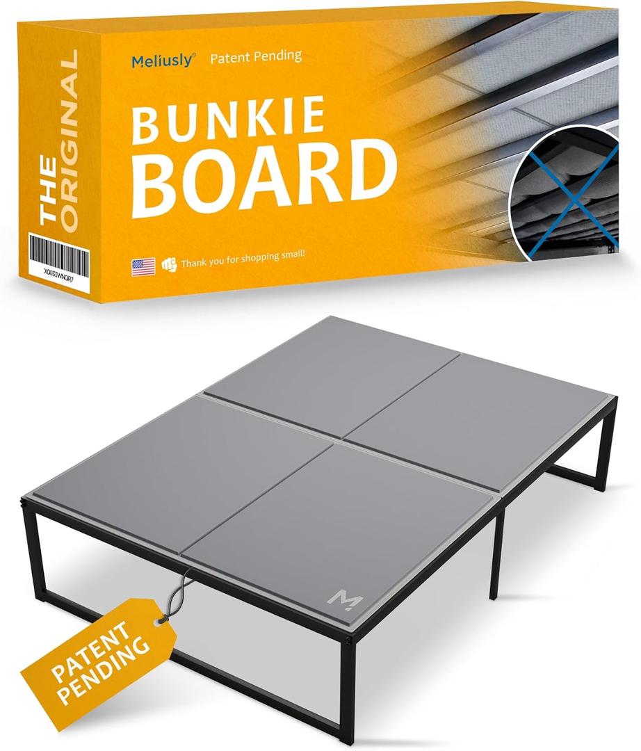 Meliusly Heavy Duty 10mm Bunkie Board Full Size (54x75'') Patent Pending Low Profile Bed Board Design - Breathable, Noise Minimizing, Moisture Resistant Bunkieboards, Low Profile Bed Support