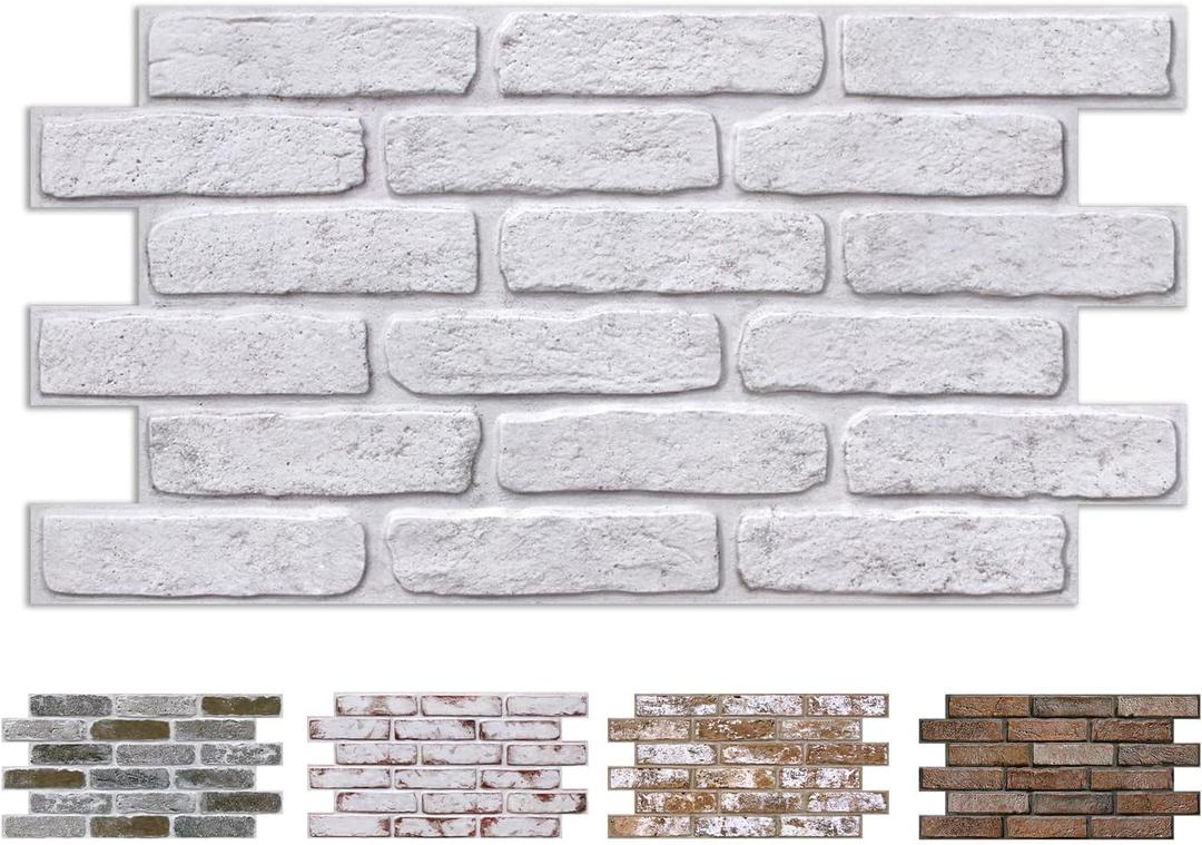 COMSTICKC 3D Faux Brick Wall Panel Peel and Stick Wall Covering, 22.8" x 11.8"