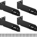 5 Inch Door Lock Hasp Latch, Security Packlock Clasp Hasp Lock Latch, Stainless Steel Gate Lock Hasp for Outdoor Fence Gate,Barn Door, Cabinet, Drawer, Brushed Finish with Screws, 4 Pack