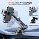 SUUSON Upgraded 3-in-1 Car Phone Holder Mount [Powerful Suction] Phone Mount for Car Dashboard Air Vent Windshield,for All iPhone Android Phone (Black)