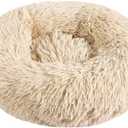 otoez Kitten Puppy Bed Extra Small XS Round Dog Cat Beds Anti Anxiety Plush Pet Calming Donut Bed with Non-Slip Waterproof Bottom, Washable (15.7", Taupe)