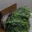 QIANYUN Fake Fern Outdoor Artificial Plants-2-Pack Artificial Outdoor Hanging Fern Faux Greenery UV Resistant Plastic Plants for Front Porch Living Room Garden Decor- Including Hanging Planters