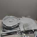 Drive Medical 11148-1 Folding Steel Bedside Commode Chair, Portable Toilet, Supports Individuals Weighing Up To 350 Lbs, with 7.5 Qt. Bucket and 13.5 Inch Seat, Grey