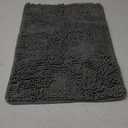 Hearth & Harbor Bathroom Rugs, Chenille Bath Mat - Machine Washable Bath Mats for Bathroom Non-Slip Backing Rubber, Quick Dry Bathroom Mat - Grey Bath Rug, 17x24