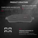 cciyu D1083 D1012 8pcs Front & Rear Ceramic Brake Pads Kits 2005-2008 For Ford For F-150[All Models];2004 For Ford For F-150[New Body Style];2006-2008 For Lincoln For Mark LT[All Models]