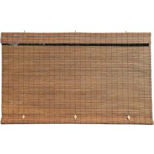 Radiance Cord Free Bamboo Shades for Porch, Patio & Sunroom - Imperial Matchstick Bamboo Blinds for Light Filtering - Roll-Up Bamboo Blinds for Outside Mount - Brown - 36" x 72" - (1108117)