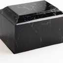 MAKEY'S Classic Cultured Marble Cremation Urn for Human Ashes Adult Male/Female, Professional Decorative Cremation Urn for Ashes-Black