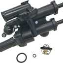 Thermostat Housing Assembly 68003582AB 902-319 Compatible with Chrysler 200 2011-2014 Sebring 2008-2010 Dodge Avenger 2008-2014 Journey 2009-2017 Jeep Compass 2009-2017 Patriot 2013-2017