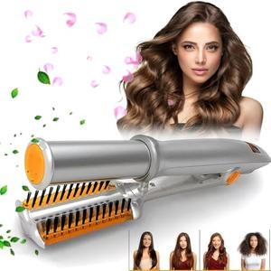 2 in 1 Rotating Curling Iron Straightener&Curler Styler for All Hairstyles for Home Travel Hair Styling Tools Three-Speed Temperature Adjustment