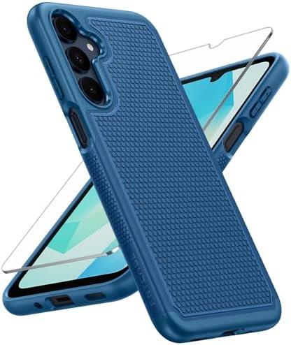 FNTCASE for Galaxy A17/A16 5G Phone Case - Samsung A17 Military Grade Drop Protection, 14ft Drop Tested, Screen Protector Included, Anti-Slip Matte Textured, TPU+PC Dual Layer Shockproof Cover (Blue)