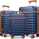 Luggage Sets 3 Piece, PC Hardside Carry on Suitcase Set, Suitcase Set with Spinner Wheel TSA Lock for Women Men (Blue, 3 piece set(20/24/28in))