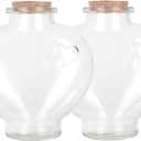 Magic Season Decorative Glass Bottles with Cork Stoppers (12 fl oz. Heart-Shaped Bottles / 2 Pcs)