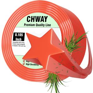 105 Weed Eater String, 120-feet Pentagram Shape Heavy Duty String, for Electric & Gas Weed Wacker Using Trimmer Line .105Used for Stubborn Weed Cleanup, Lawn Repair and Edge Trimming