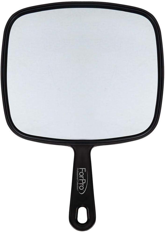 ForPro Professional Collection Extra Large Hand Mirror with Handle, 9" W x 12" L, Multi-Purpose Handheld Mirror with Distortion-Free Reflection, Black