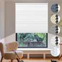HOMEDEMO Cellular Shades Cordless White-Blackout 34" W x 64" H | Honeycomb Shade Blinds, Thermal Insulated Noise Reduction for Windows Inside & Outside Mount