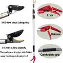 4.6-10ft Extendable Tree Pruner,Telescopic Tree Trimmer Pole Saw, Branch Cutter,Upgrade Steel Saw blade,Fruit Picker and Pruning Shears Gardening,Lightweight & Portable Lopper with a Fruit Mesh Bag