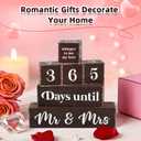 365 Days Wedding Countdown Wooden Tiered Tray Decor, Activities Decision Dice Decorations Gifts for Home, Engagement Engaged Table Centerpiece for Wedding Party Bridal Shower